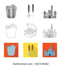 Vector design of texture  and frozen  sign. Set of texture  and transparent  stock symbol for web.