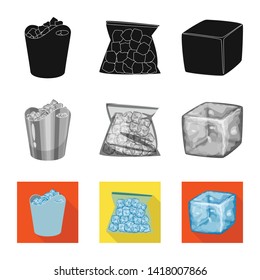 Vector design of texture  and frozen  sign. Set of texture  and transparent  vector icon for stock.