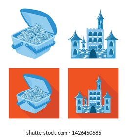 Vector design of texture and frozen sign. Set of texture and transparent vector icon for stock.