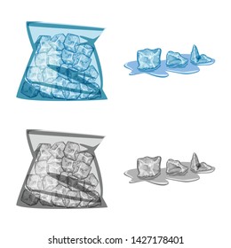 Vector design of texture and frozen sign. Collection of texture and transparent stock symbol for web.