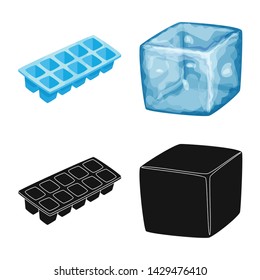 Vector design of texture and frozen sign. Collection of texture and transparent vector icon for stock.