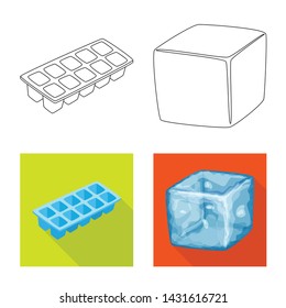 Vector design of texture and frozen sign. Set of texture and transparent stock vector illustration.