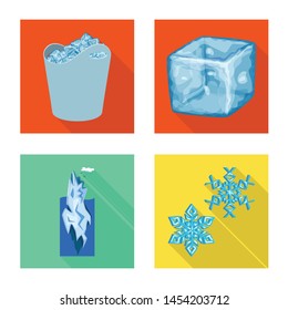 Vector design of texture and frozen sign. Set of texture and transparent stock symbol for web.