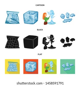 Vector design of texture and frozen sign. Collection of texture and transparent vector icon for stock.