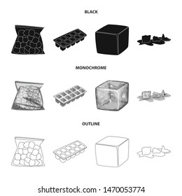 Vector design of texture and frozen sign. Collection of texture and transparent stock vector illustration.