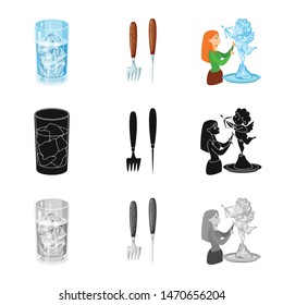 Vector design of texture and frozen sign. Collection of texture and transparent stock symbol for web.