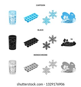 Vector design of texture  and frozen  symbol. Collection of texture  and transparent  stock vector illustration.