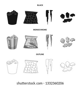Vector design of texture  and frozen  symbol. Collection of texture  and transparent  vector icon for stock.