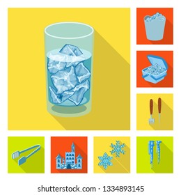 Vector design of texture  and frozen  symbol. Collection of texture  and transparent  vector icon for stock.