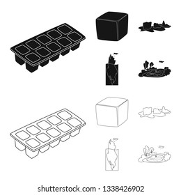 Vector design of texture  and frozen  symbol. Collection of texture  and transparent  stock vector illustration.