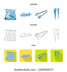 Vector design of texture  and frozen  symbol. Collection of texture  and transparent  stock symbol for web.