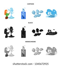 Vector design of texture  and frozen  symbol. Collection of texture  and transparent  vector icon for stock.