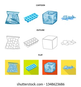 Vector design of texture  and frozen  symbol. Set of texture  and transparent  vector icon for stock.