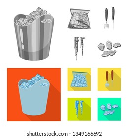 Vector design of texture  and frozen  symbol. Collection of texture  and transparent  stock symbol for web.