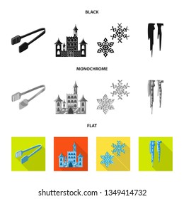 Vector design of texture  and frozen  symbol. Collection of texture  and transparent  vector icon for stock.