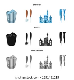 Vector design of texture  and frozen  symbol. Collection of texture  and transparent  stock symbol for web.