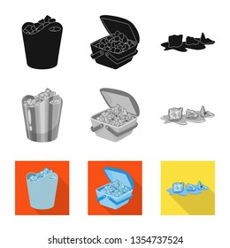 Vector design of texture  and frozen  symbol. Set of texture  and transparent  vector icon for stock.
