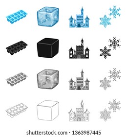 Vector design of texture  and frozen  symbol. Set of texture  and transparent  vector icon for stock.