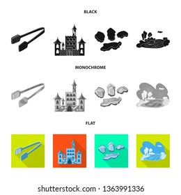 Vector design of texture  and frozen  symbol. Set of texture  and transparent  stock vector illustration.