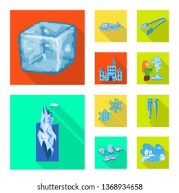 Vector design of texture  and frozen  symbol. Collection of texture  and transparent  vector icon for stock.
