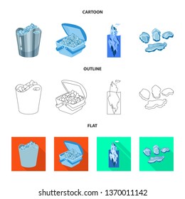 Vector design of texture  and frozen  symbol. Collection of texture  and transparent  vector icon for stock.