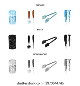 Vector design of texture  and frozen  symbol. Collection of texture  and transparent  vector icon for stock.