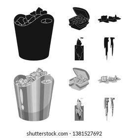 Vector design of texture  and frozen  symbol. Collection of texture  and transparent  vector icon for stock.