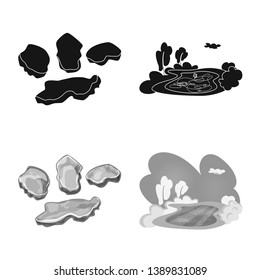 Vector design of texture  and frozen  symbol. Set of texture  and transparent  stock symbol for web.