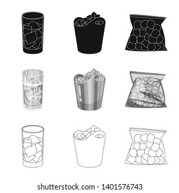 Vector design of texture  and frozen  symbol. Collection of texture  and transparent  vector icon for stock.