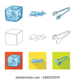 Vector design of texture  and frozen  symbol. Collection of texture  and transparent  stock vector illustration.