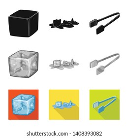 Vector design of texture  and frozen  symbol. Collection of texture  and transparent  stock vector illustration.