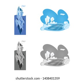 Vector design of texture  and frozen  symbol. Set of texture  and transparent  stock vector illustration.