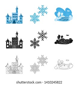 Vector design of texture  and frozen  symbol. Collection of texture  and transparent  stock symbol for web.
