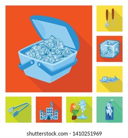 Vector design of texture  and frozen  symbol. Collection of texture  and transparent  stock vector illustration.