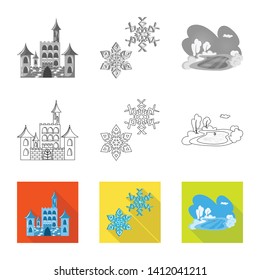 Vector design of texture  and frozen  symbol. Collection of texture  and transparent  stock symbol for web.