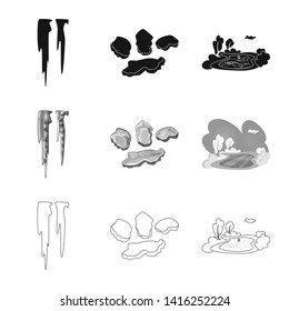 Vector design of texture  and frozen  symbol. Collection of texture  and transparent  stock vector illustration.