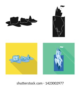 Vector design of texture  and frozen  symbol. Set of texture  and transparent  vector icon for stock.