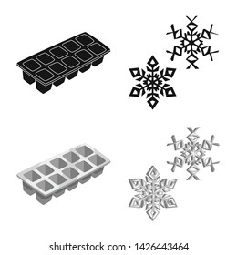 Vector design of texture and frozen symbol. Collection of texture and transparent stock vector illustration.