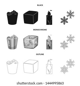 Vector design of texture and frozen symbol. Collection of texture and transparent vector icon for stock.