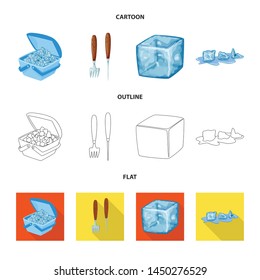 Vector design of texture and frozen symbol. Collection of texture and transparent stock vector illustration.