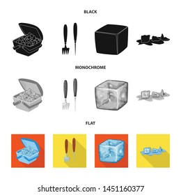 Vector design of texture and frozen symbol. Set of texture and transparent vector icon for stock.