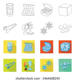 Vector design of texture and frozen symbol. Collection of texture and transparent stock symbol for web.