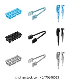 Vector design of texture and frozen symbol. Collection of texture and transparent vector icon for stock.