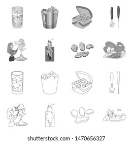 Vector design of texture and frozen symbol. Set of texture and transparent stock vector illustration.