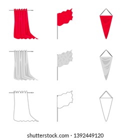 Vector design of texture and presentation icon. Collection of texture and media  stock symbol for web.