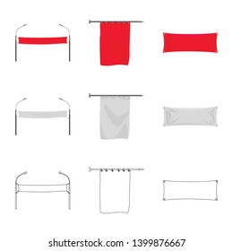 Vector design of texture and presentation icon. Set of texture and media  vector icon for stock.