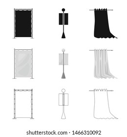 Vector design of texture and presentation logo. Set of texture and media stock symbol for web.