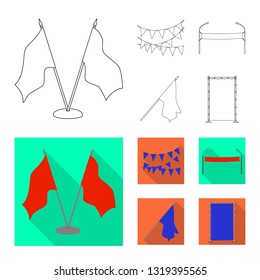 Vector design of texture and presentation sign. Set of texture and media  stock symbol for web.