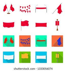 Vector design of texture and presentation sign. Set of texture and media  stock vector illustration.
