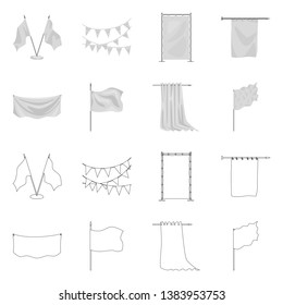 Vector design of texture and presentation sign. Collection of texture and media  stock vector illustration.